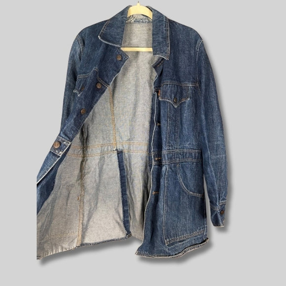 Vintage 70s Levi’s Orange Tab Denim Chore Coat USA Made Medium - Picture 2 of 14